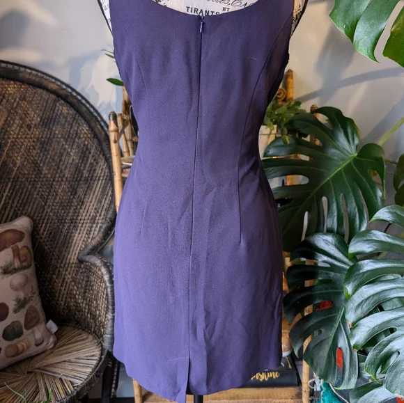 Vintage Womens Purple Beaded Mini Dress Size 2 - Picture 5 of 8